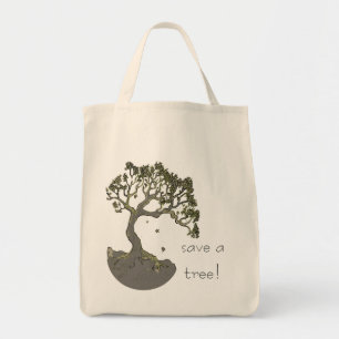 Save a Tree!  Tree Art Shopping Bag Tragetasche