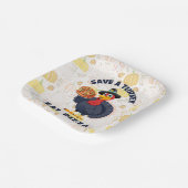 Save A Turkey Eat Pizza Funny Happy Thanksgiving Pappteller (Gewinkelt)