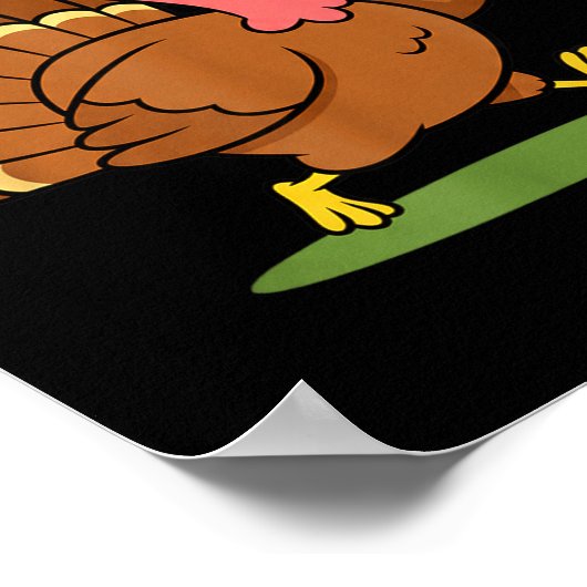 Save A Turkey, Eat Zza Funny Thanksgiving Design F Poster (Ecke)