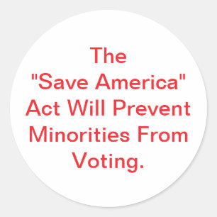 Save America Act ist gefährlich Hankamer Artjunkha Runder Aufkleber