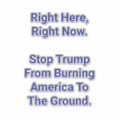 Save America From Trump Hankamer Artjunkhaus Peace Aufkleber (Vorderseite)