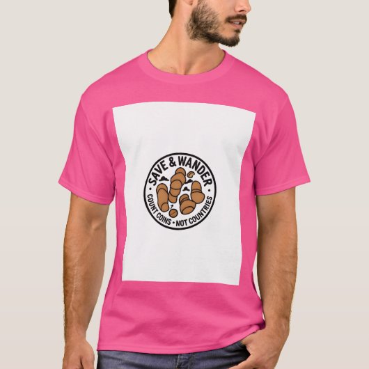 Save and Wander Croissant Coins funny T-Shirt (Vorderseite)