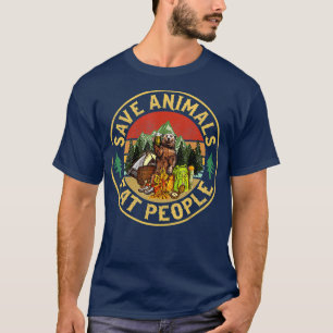 Save Animals Eat People Bear Driking Beer T-Shirt
