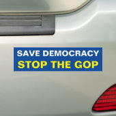 SAVE DEMOCRACY. STOPP THE GOP AUTOAUFKLEBER (Auf Auto)