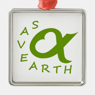 Save Earth Planet Ornament Aus Metall