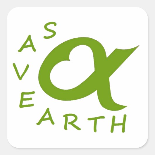Save Earth Planet Quadratischer Aufkleber (Vorderseite)
