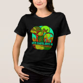 Save Earth Save Us Elephant Earth Day T-Shirt Tri-Blend Shirt (Vorderseite)