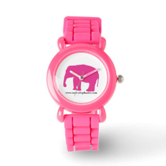 Save-Elephants.com Girls Pink Elephant Watch Armbanduhr