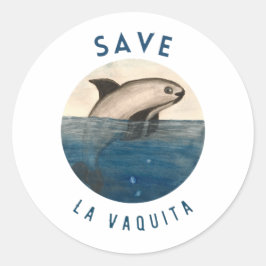 Save La Vaquita Runder Aufkleber