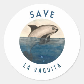 Save La Vaquita Runder Aufkleber