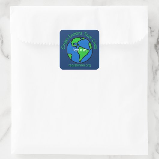 Save Lives Organ Donor Awareness Quadratischer Aufkleber (Tasche)