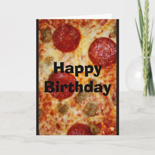 Save Me A Pizza Cake! Birthday Card Karte (Vorderseite)