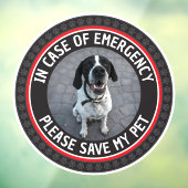 SAVE MY PET Safety Alert Custom Photo Modern  Fensteraufkleber (Blatt 3)