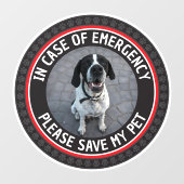 SAVE MY PET Safety Alert Custom Photo Modern  Fensteraufkleber (Blatt)