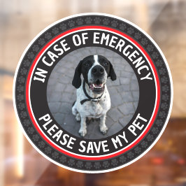 SAVE MY PET Safety Alert Custom Photo Modern  Fensteraufkleber