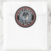 SAVE MY PET Safety Alert Custom Photo Modern  Runder Aufkleber (Tasche)