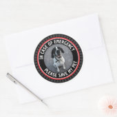 SAVE MY PET Safety Alert Custom Photo Modern  Runder Aufkleber (Umschlag)