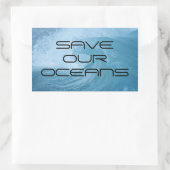 SAVE OUR OCEANS WAVE SURF CLIMATE CHANGE POLLUTION RECHTECKIGER AUFKLEBER (Tasche)