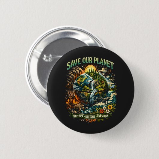 Save Our Planet Button (Vorne & Hinten)
