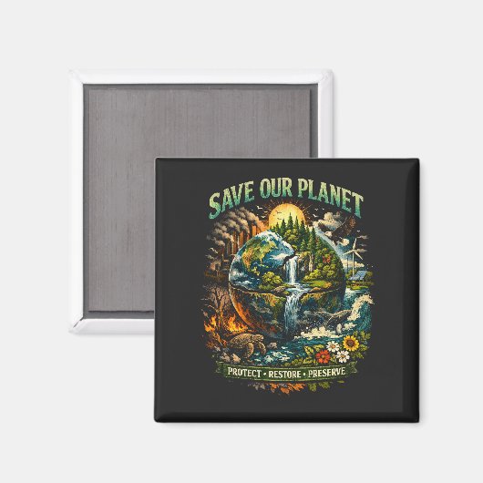 Save Our Planet Magnet (Vorderseite/Rückseite)