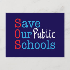 Save Our Public Schools SOS Postcard Postkarte