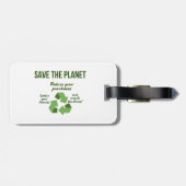 Save, Share, and Recycle Gepäckanhänger (Rückseite horizontal)