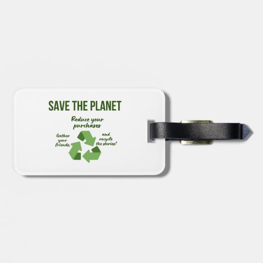 Save, Share, and Recycle Gepäckanhänger (Rückseite horizontal)