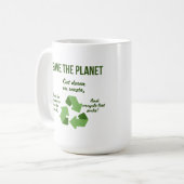 Save, Share, and Recycle Kaffeetasse (Vorderseite Links)