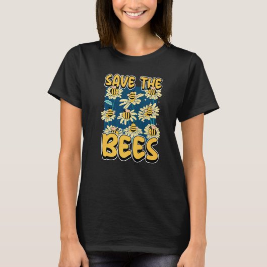 Save the bees Beekeeper cute honey bee costume whi T-Shirt (Vorderseite)