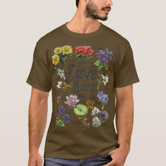 Save The Bees Flowers Honey Bee Decline Clipart T-Shirt