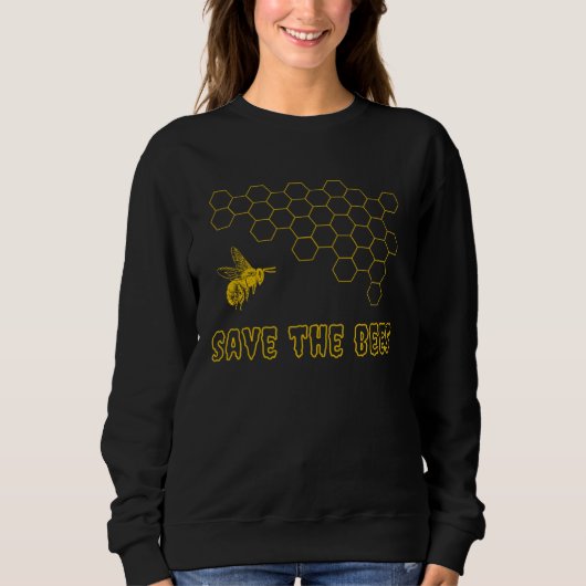 Save The Bees Goth Emo Environmentalist Black and Sweatshirt (Vorderseite)
