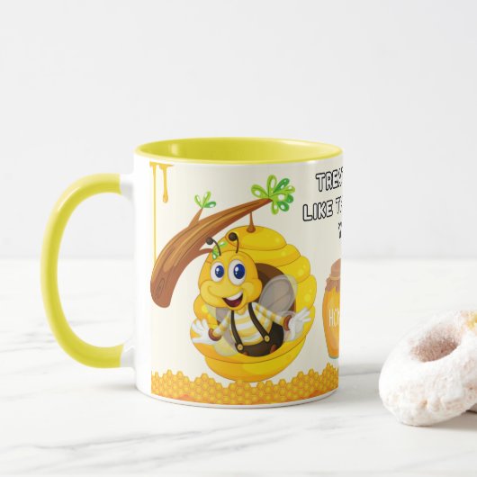 Save the Bees Inspirational Bee Honey Lover Gift Tasse (Mit Donut)