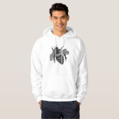 Save the Bees: Realistic Hand-Drawn Honey Bee Art Hoodie (Vorne ganz)