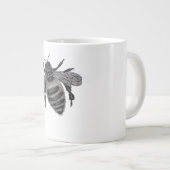 Save the Bees: Realistic Hand-Drawn Honey Bee Art Jumbo-Tasse (Vorderseite Rechts)