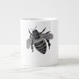 Save the Bees: Realistic Hand-Drawn Honey Bee Art Jumbo-Tasse