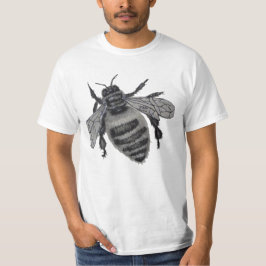 Save the Bees: Realistic Hand-Drawn Honey Bee Art T-Shirt