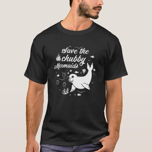 Save The Chubby Mermaids Funny Love Manatee Shirt (Vorderseite)