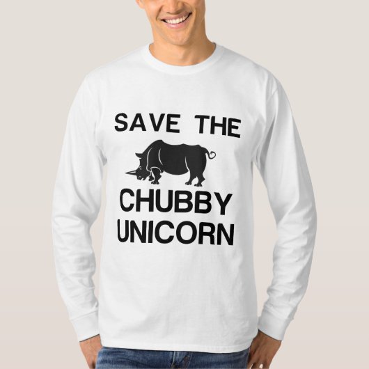 SAVE THE CHUBBY UNICORN RHINO T-Shirt (Vorderseite)