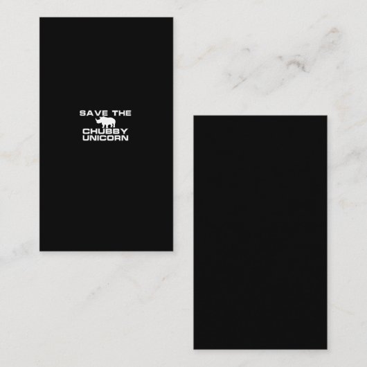 save the chubby unicorn visitenkarte (Vorne/Hinten)