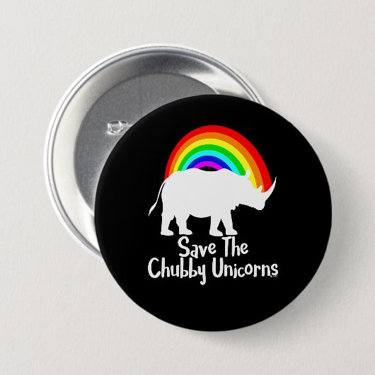 Save The Chubby Unicorns Button (Vorne & Hinten)