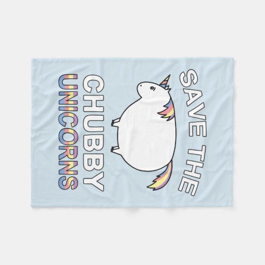Save The Chubby Unicorns Fleecedecke (Vorderseite (Horizontal))