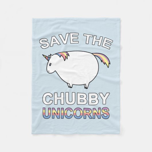 Save The Chubby Unicorns Fleecedecke (Vorderseite)