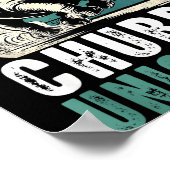 Save The Chubby Unicorns Funny Retro Rhino Animal Poster (Ecke)