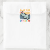 Save The Chubby Unicorns Quadratischer Aufkleber (Tasche)