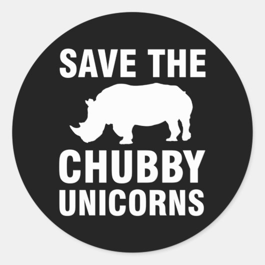 Save The Chubby Unicorns Runder Aufkleber (Vorderseite)
