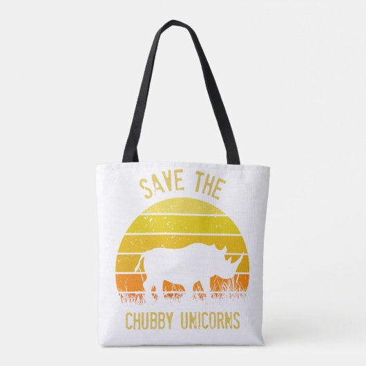 Save the Chubby Unicorns Tasche (Rückseite)