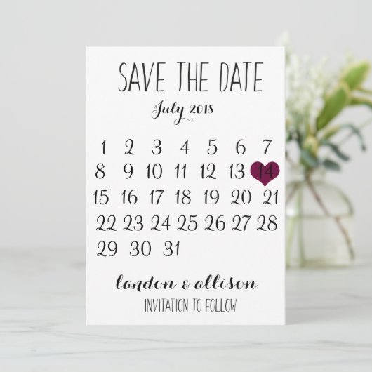 Save the Date (Stehend Vorderseite)