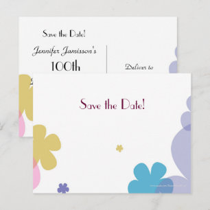 Save the Date 100. Geburtstagsfeier Postkarte