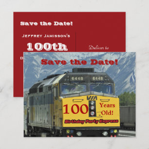 Save the Date 100. Geburtstagsfeier Postkarte