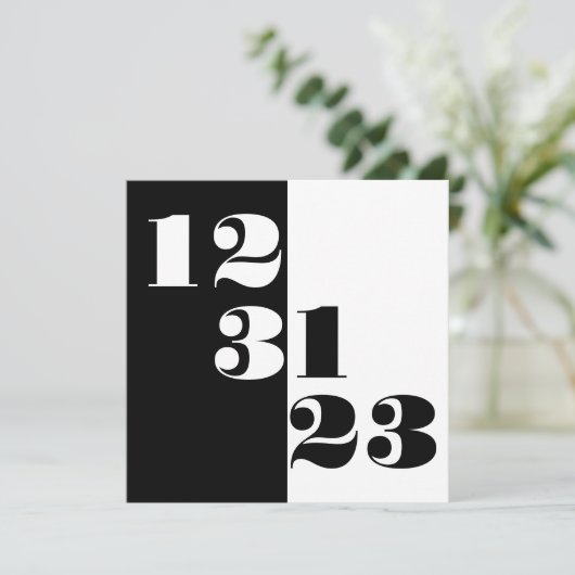 Save the Date 123123 Neujahr 23 Hochzeit (Stehend Vorderseite)